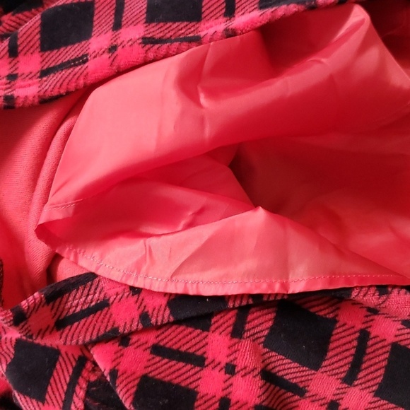 Little Me NWT Red and Black Plaid Dress with Lace/Bow Trim and Tights - Picture 5 of 7